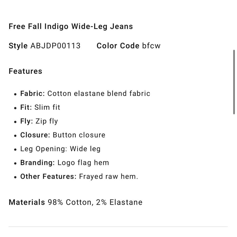 🔥🔥BILLABONG - INDIGO FREE FALL WIDE-LEG JEANS - Picture 6 of 15